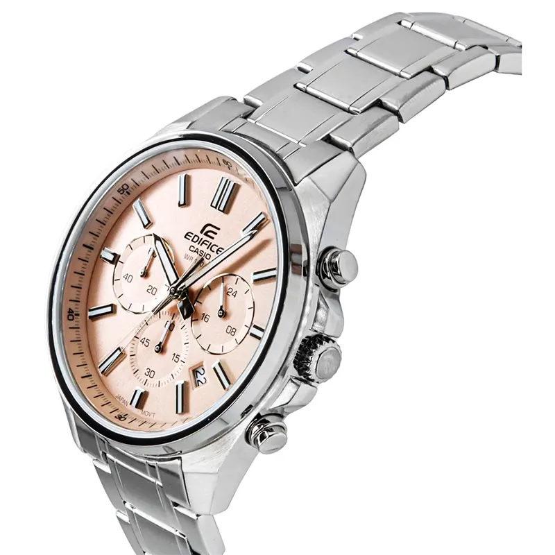 Casio Edifice Standard Chronograph Salmon Pink Dial Men's Watch- EFV-650D-4AV